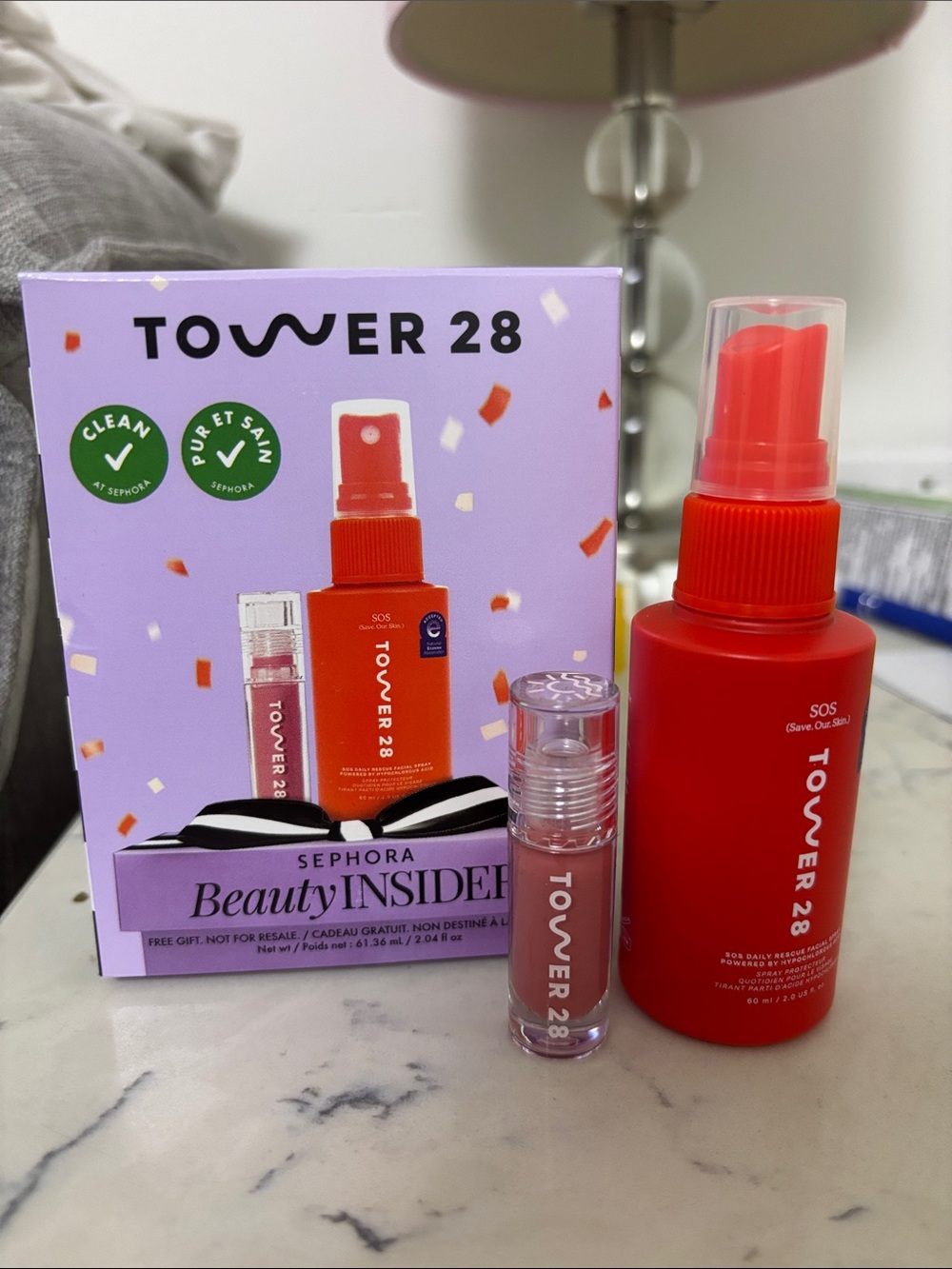 Sephora birthday set-Tower 28 SOS facial spray & lip jelly